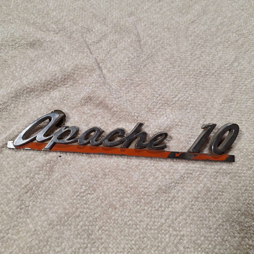 Vintage OEM 1961 Chevy Apache 10 Hood Side Fender Emblem GM 3781525 C10 Truck